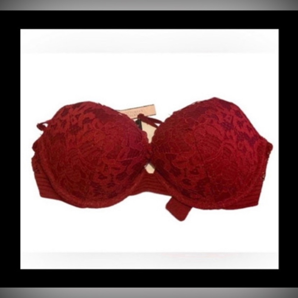 Red Lace NEW Victorias Secret Bra 34C NWT ~ $59.50 Original Tag #8583